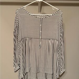 Max Studio Black and White Striped Blouse